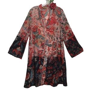 Jorja Floral Paisley Ombre’ floral artsy Y2K kimono Bell sleeves sheer festi…